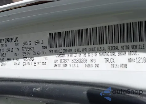 2013 Ram 1500 Express из США, поврежденный, VIN 1C6RR7FT5DS566860